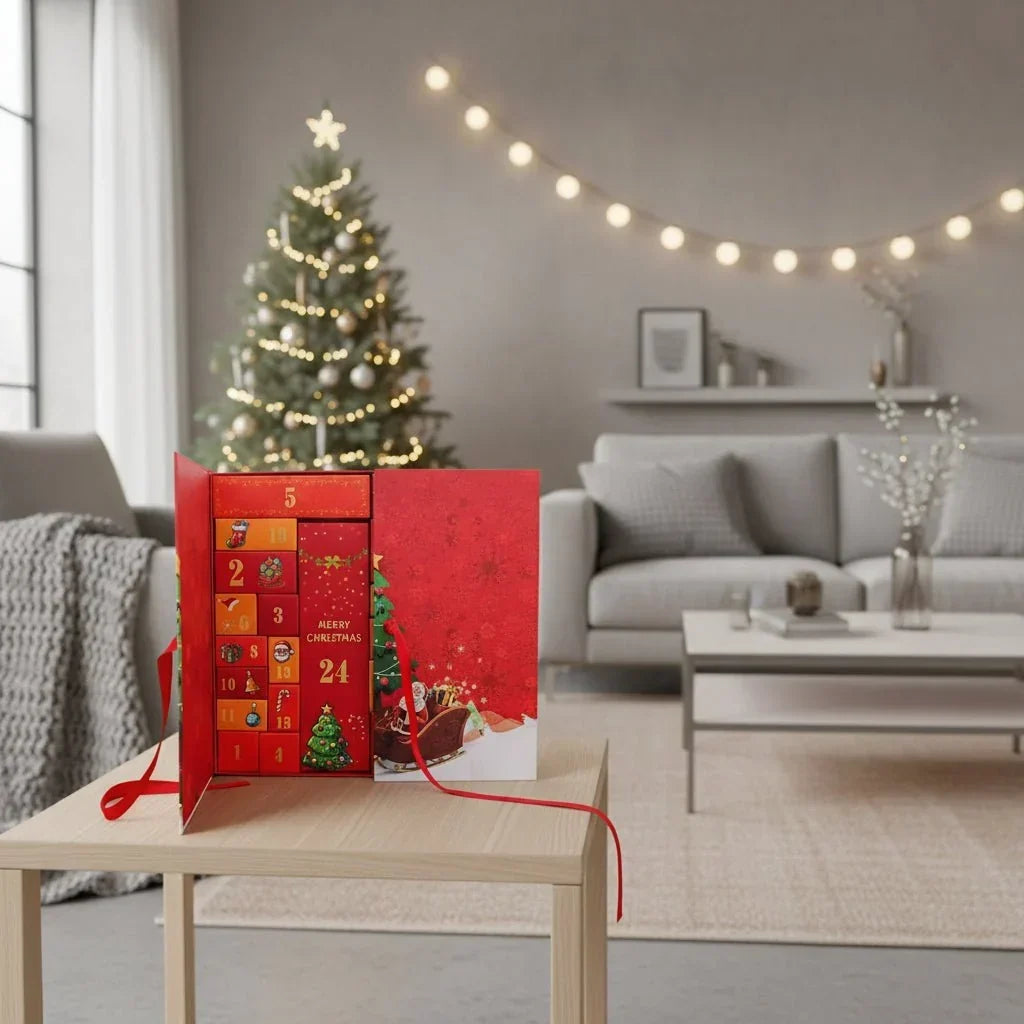 Santa advent calendar compartments