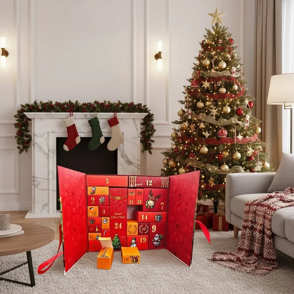 Santa advent calendar side view