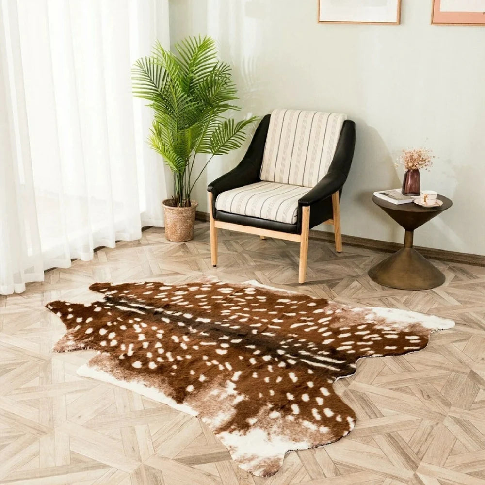 Auredeer Plush Rug | Washable Faux Fur, Deer Pattern 5
