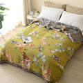 Blythe Garden Blanket | 100% Cotton, Oversized Floral Design with Fringe Tassels 0