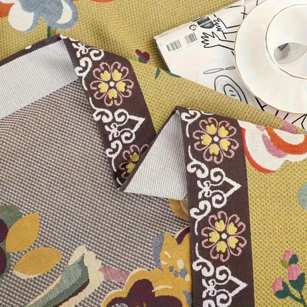 Blythe Garden Blanket | 100% Cotton, Oversized Floral Design with Fringe Tassels 2