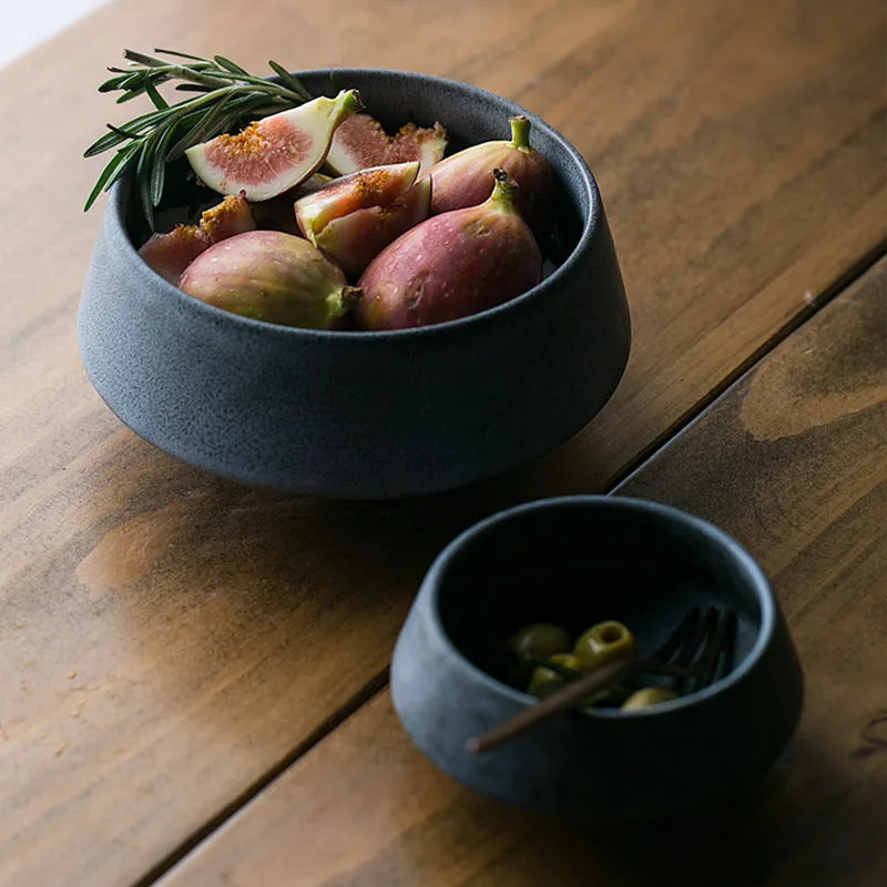Blythe Stoneware Bowls | Chip-Resistant Matte Blue Porcelain Set 1