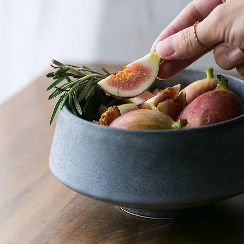 Blythe Stoneware Bowls | Chip-Resistant Matte Blue Porcelain Set 4