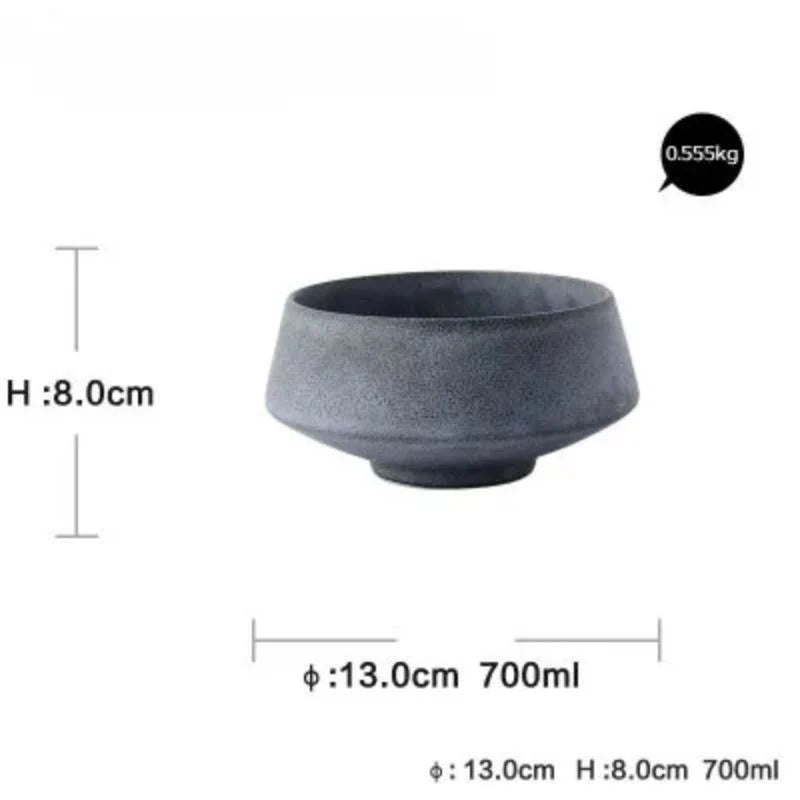 Blythe Stoneware Bowls | Chip-Resistant Matte Blue Porcelain Set 7
