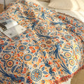 Bramble Throw Blanket | 100% Cotton, Bird Floral Pattern 0