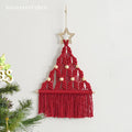 Cedar Red Wall Hanging | Handmade Cotton and Wood Christmas Decor 0