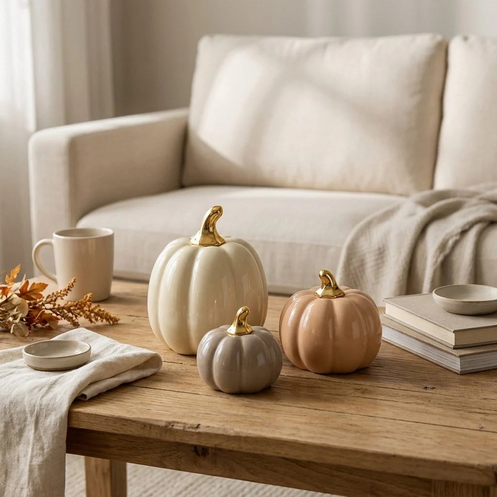 Cera Ceramic Pumpkin | Glazed Finish, Available in Small, Medium, Large 2