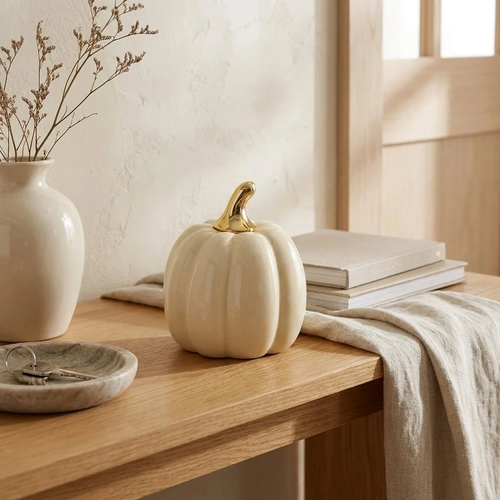 Cera Ceramic Pumpkin | Glazed Finish, Available in Small, Medium, Large 7