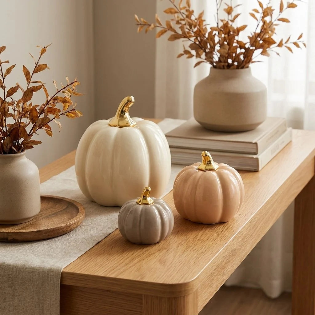 Cera Ceramic Pumpkin | Glazed Finish, Available in Small, Medium, Large 8