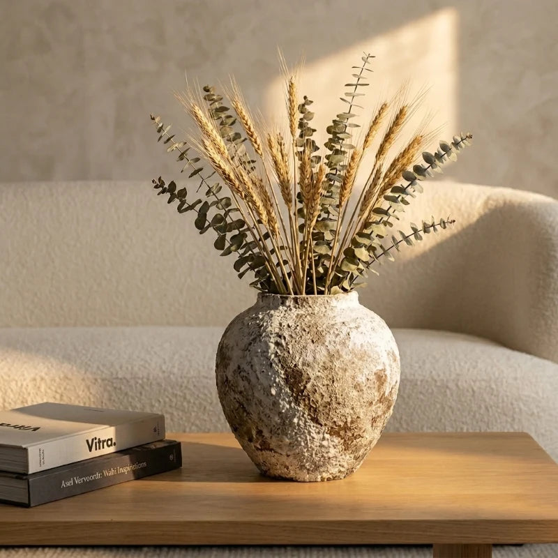 Cera Rustic Vase | Ceramic Floor Vase, Available in Short, Medium, Long Sizes 4