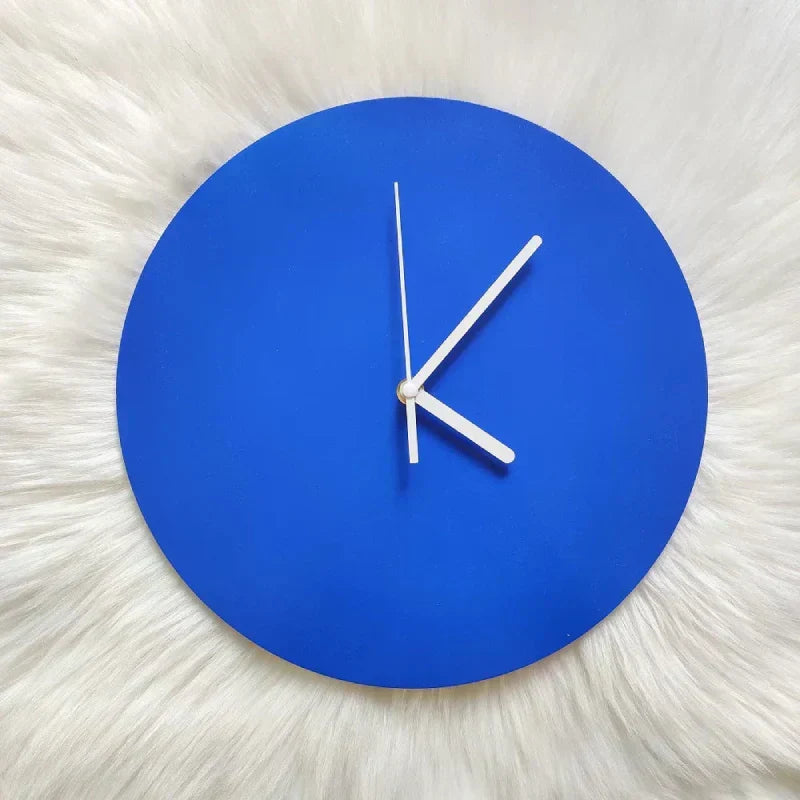 Cobalt Modern Wall Clock | Silent Quartz, Matte MDF Blue, Geometric Design 0
