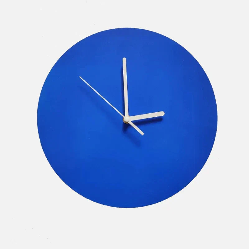 Cobalt Modern Wall Clock | Silent Quartz, Matte MDF Blue, Geometric Design 1