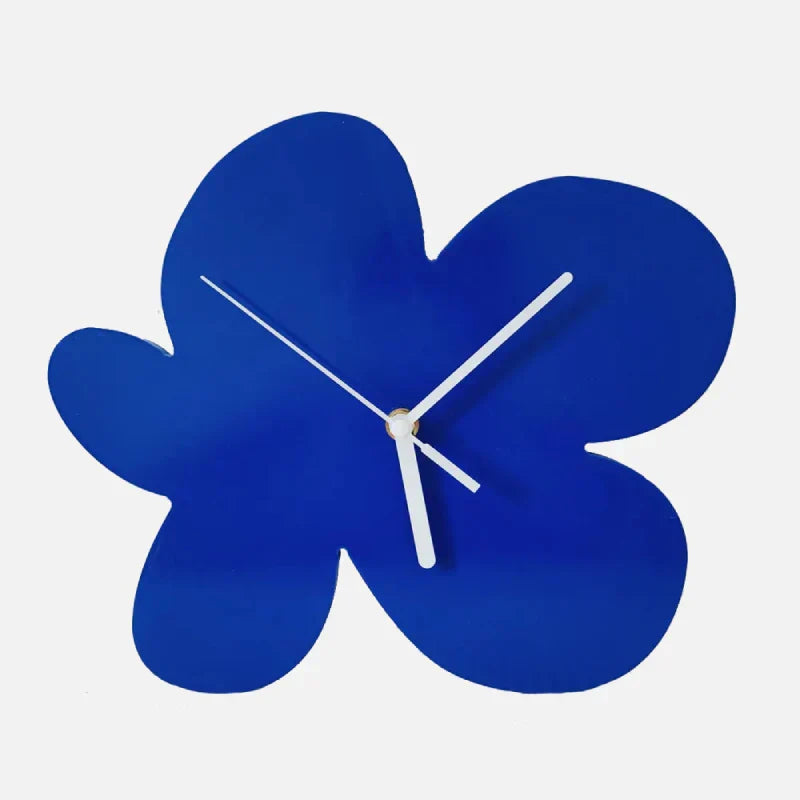 Cobalt Modern Wall Clock | Silent Quartz, Matte MDF Blue, Geometric Design 2