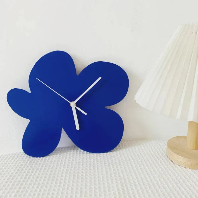 Cobalt Modern Wall Clock | Silent Quartz, Matte MDF Blue, Geometric Design 4