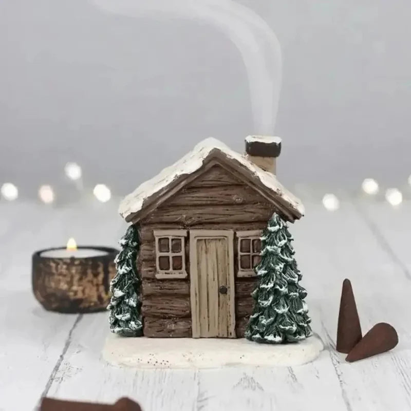 Cove Incense Burner | Rustic Resin Log Cabin Design, Cone Compatible 3