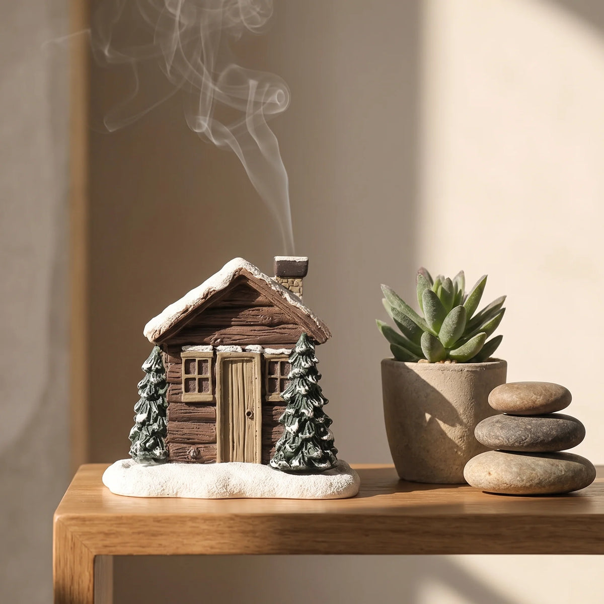 Cove Incense Burner | Rustic Resin Log Cabin Design, Cone Compatible 4