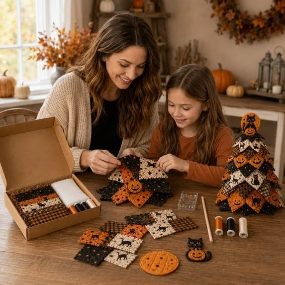 Cozmo Quilted Halloween Centerpiece | 3D Fabric Craft Kit, 30 cm Tall 1