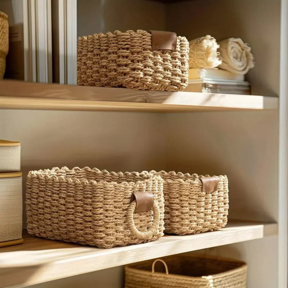 Elios Rattan Basket Set | Handwoven, Three Sizes 4