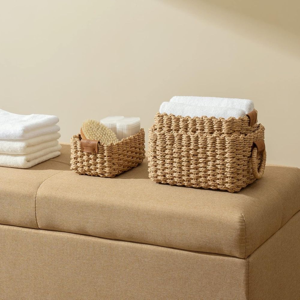 Elios Rattan Basket Set | Handwoven, Three Sizes 5