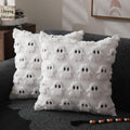 Frosty Pillowcases | White Ghost Motif, Square 45.7x45.7 cm 0