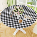 Gavino Round Tablecloth | Elastic Fitted Waterproof Vinyl Cover 0