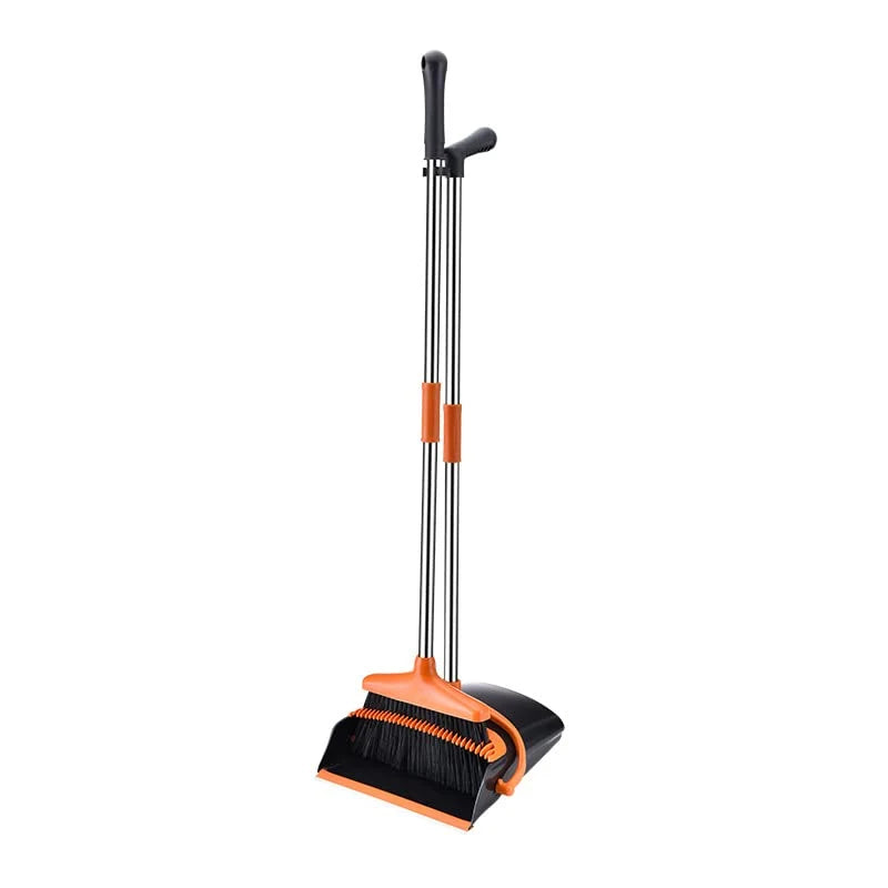 Gavix Broom and Dustpan Set | Upright Design, Self-Cleaning Teeth, Adjustable Handles 0
