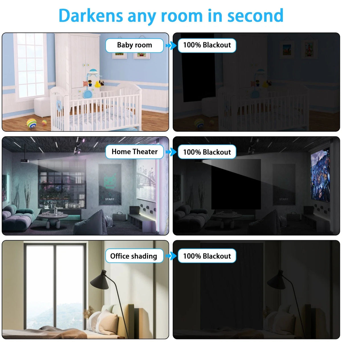 Gavren Blackout Window Shades | High-Density Polyester, Removable Fasteners 2