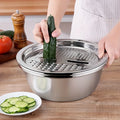 Gavren Mixing Bowl Set | 3-Piece Stainless Steel with Grater and Colander 0