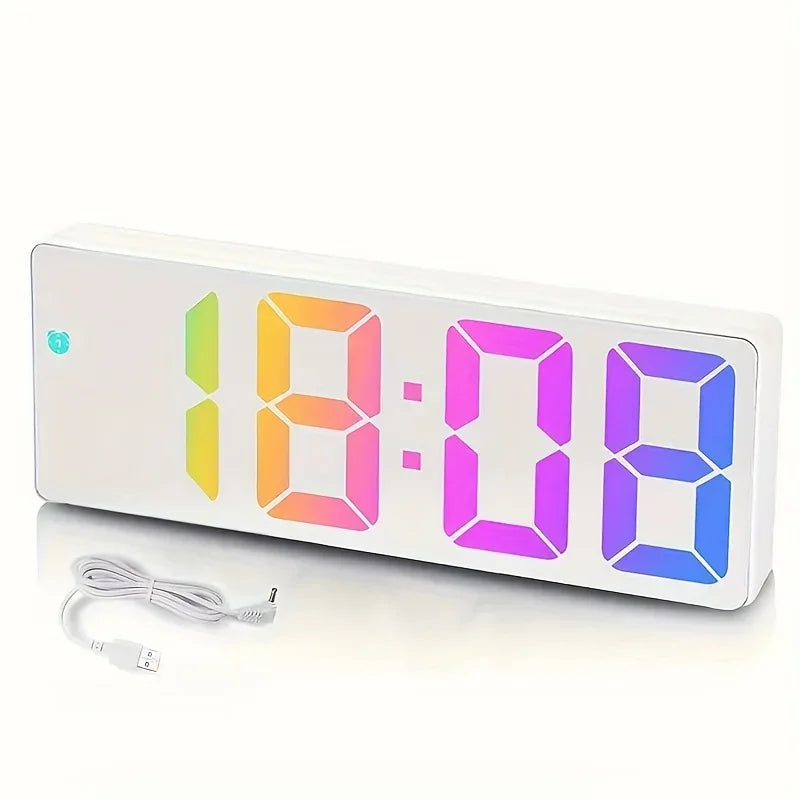 Gleam Mirror Alarm Clock | Digital LED with Temperature Display, Dual Power Modes 0