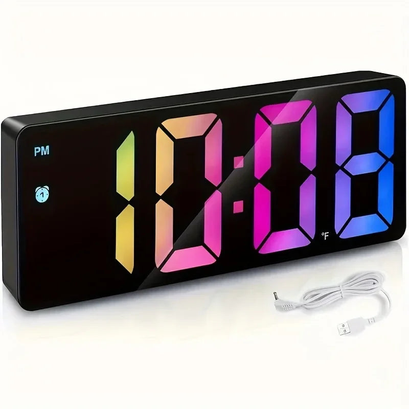 Gleam Mirror Alarm Clock | Digital LED with Temperature Display, Dual Power Modes 5