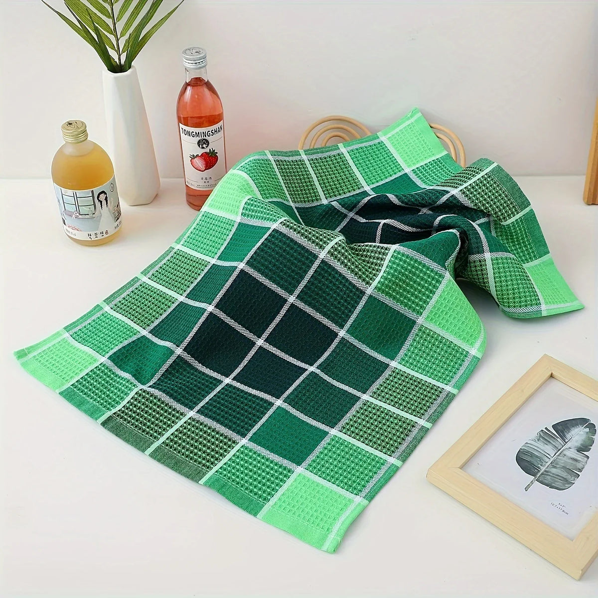 Gleama Kitchen Dish Cloths | Absorbent Cotton-Polyester, Multi-Color Set 4