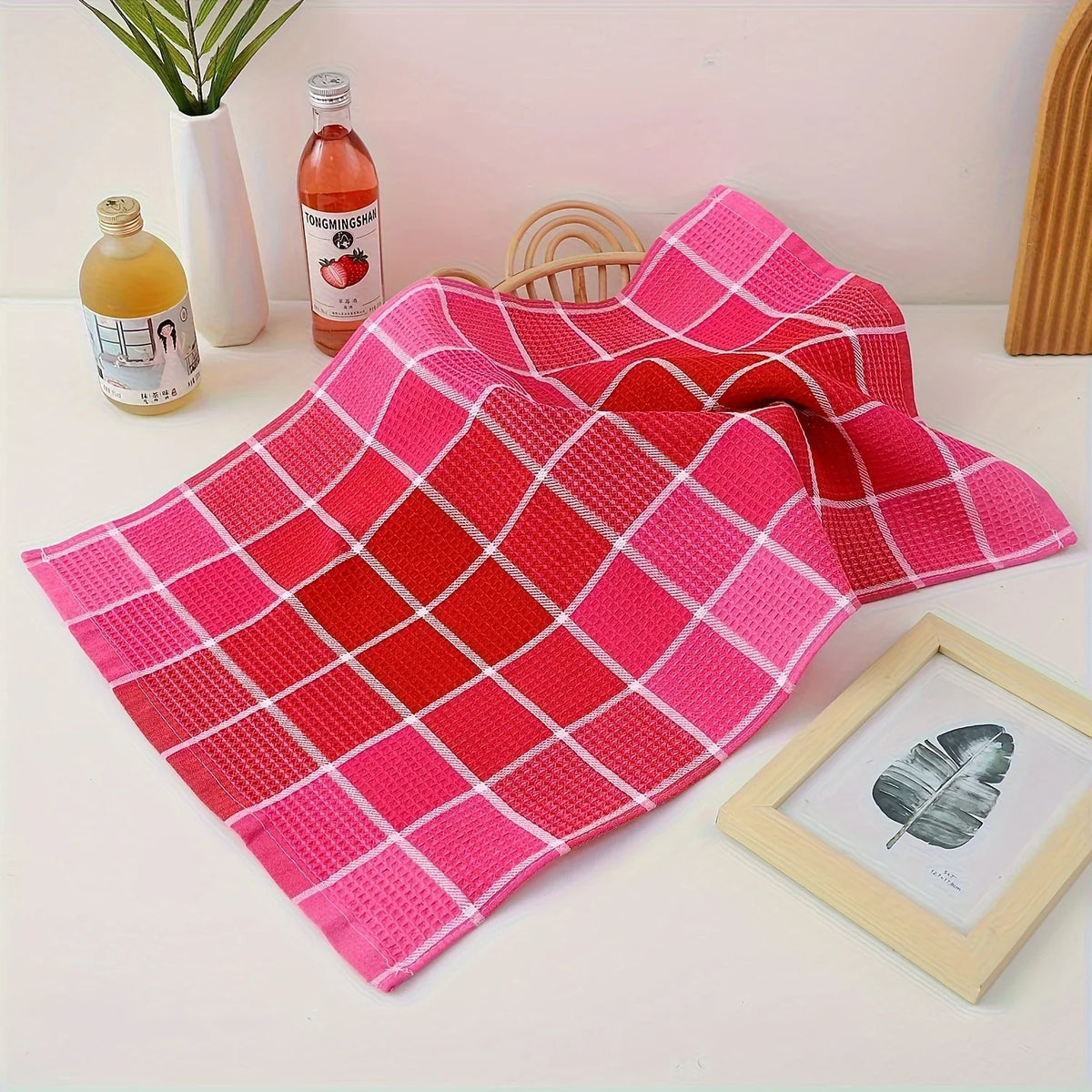 Gleama Kitchen Dish Cloths | Absorbent Cotton-Polyester, Multi-Color Set 5