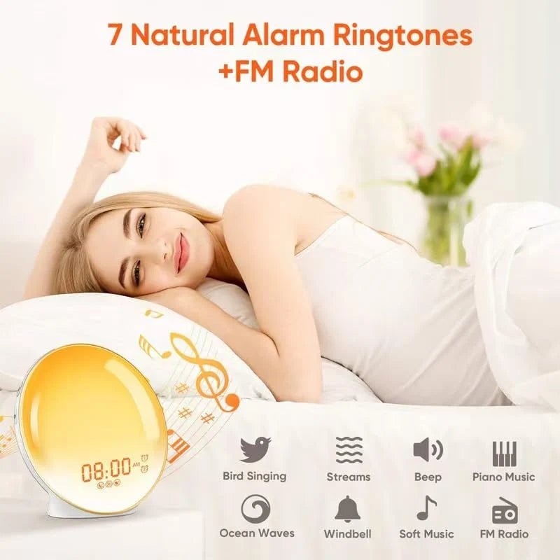 Gleamora Sunrise Alarm Clock | Light Simulation, FM Radio, Digital Display 2
