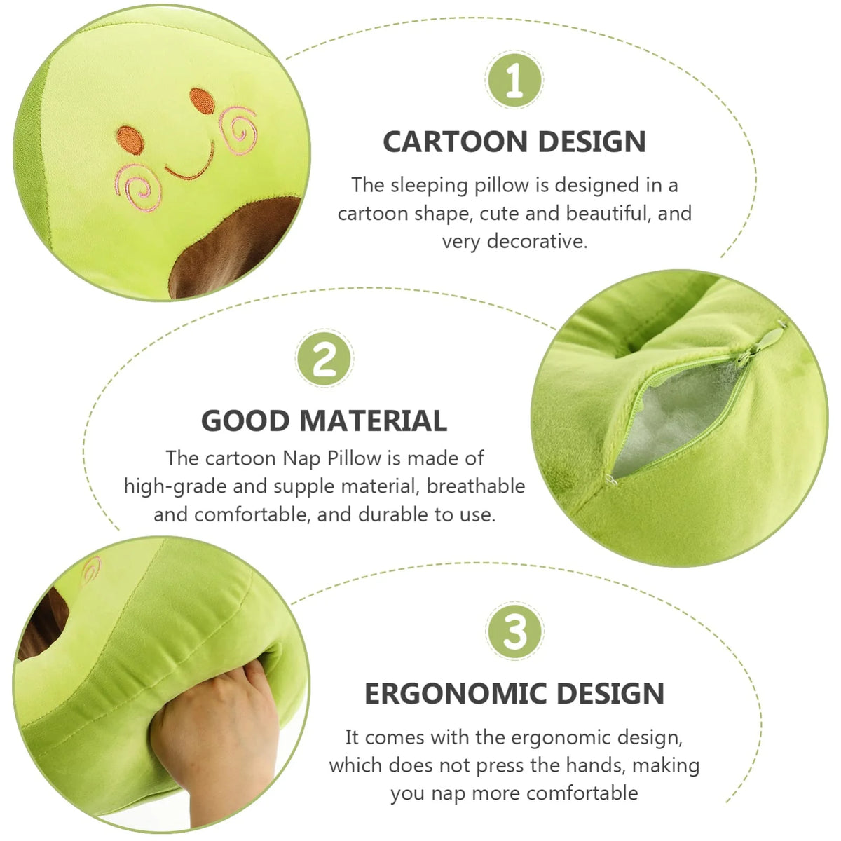 Gleemo Plush Nap Pillow | Hand Warmer, Cartoon Design 2