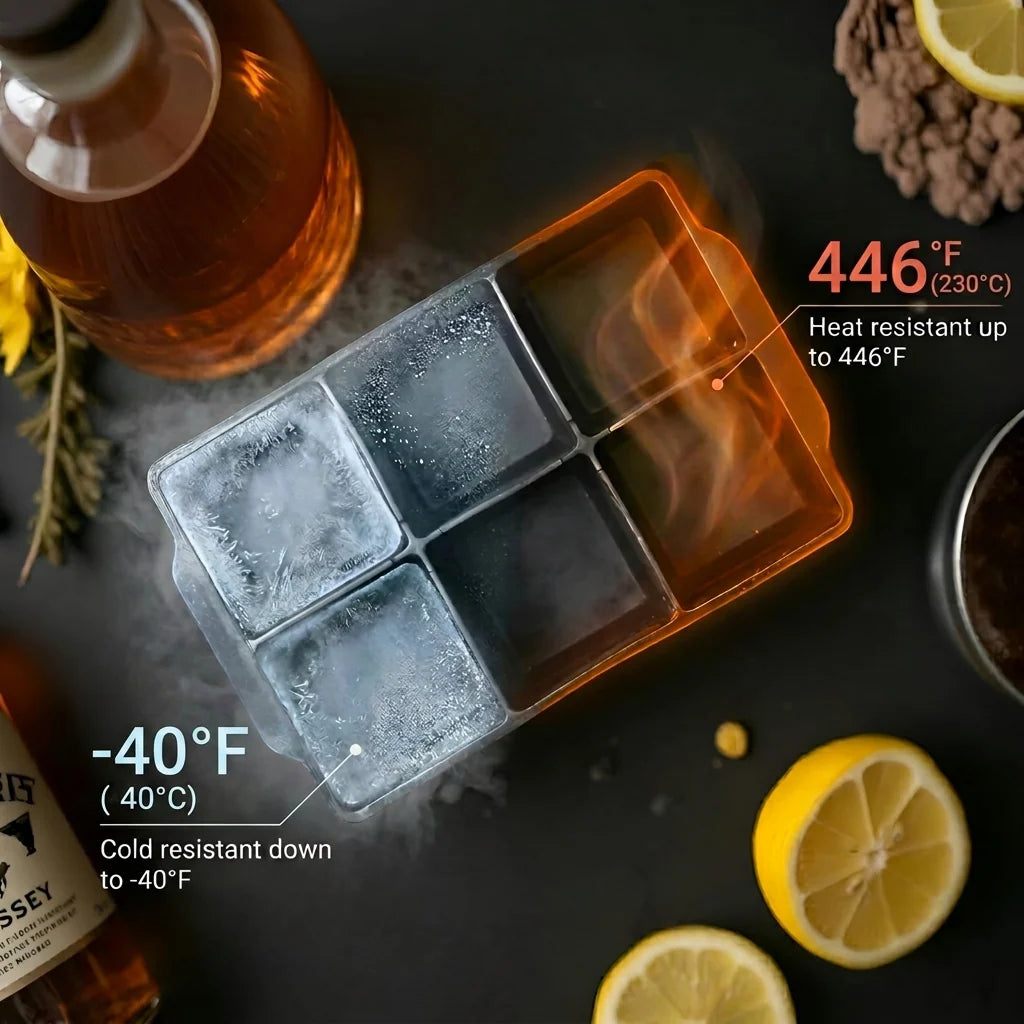 Glenna Large Ice Cube Tray | Flexible Silicone, Jumbo Ice Molds 5