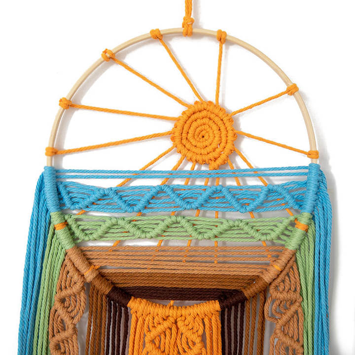 Glenna Macrame Wall Hanging | Cotton Sunrise Wall Art Decor, 10x28 Inches 4