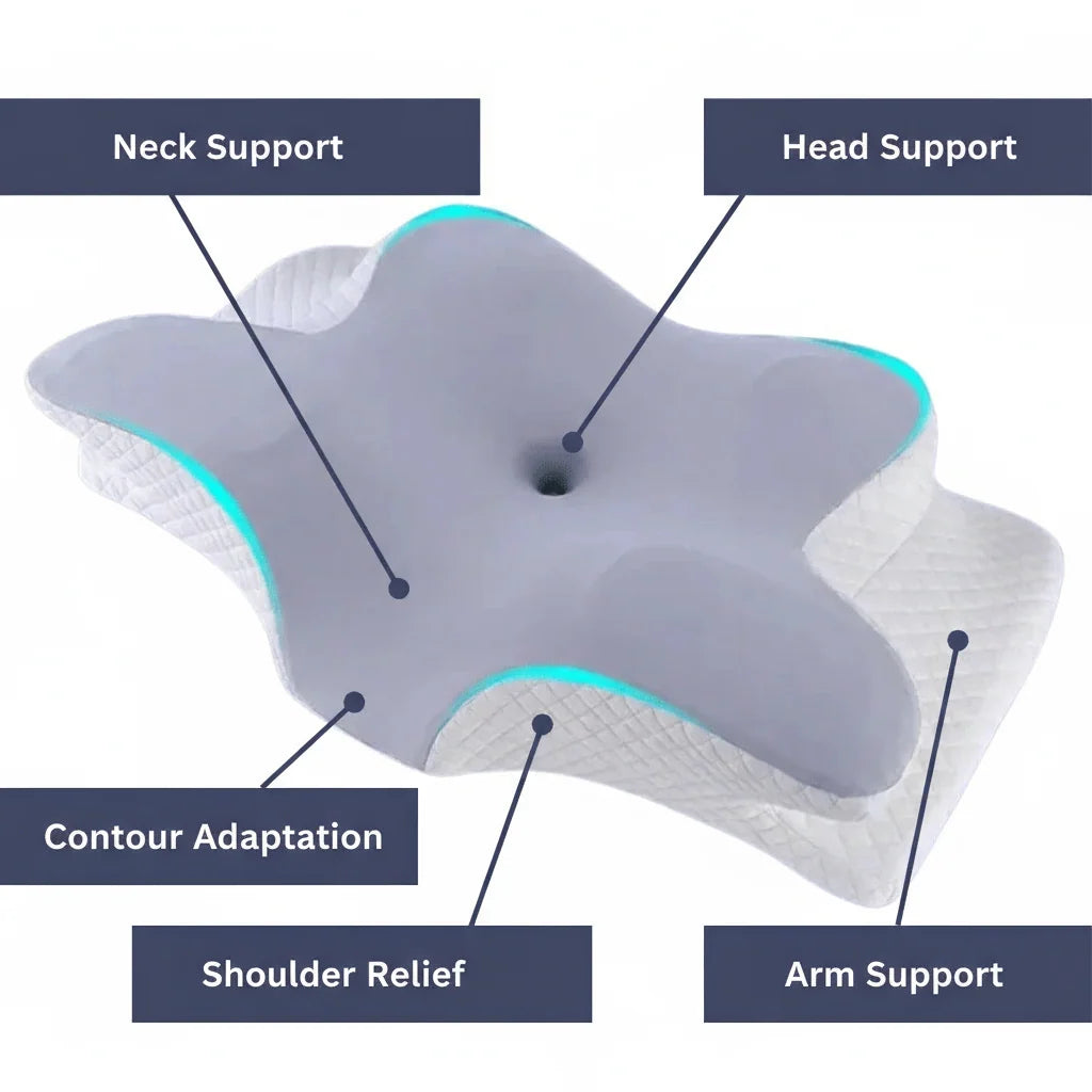 Glenna Orthopedic Pillow | Memory Foam, Best Pillow for Side Sleepers & Neck Pain 3