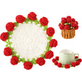 Glenna Rose Coaster Set | Crochet Floral Design, Table Mats and Coasters 0