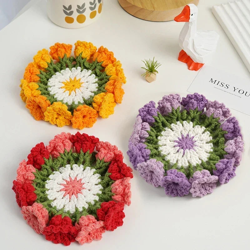 Glenna Rose Coaster Set | Crochet Floral Design, Table Mats and Coasters 2