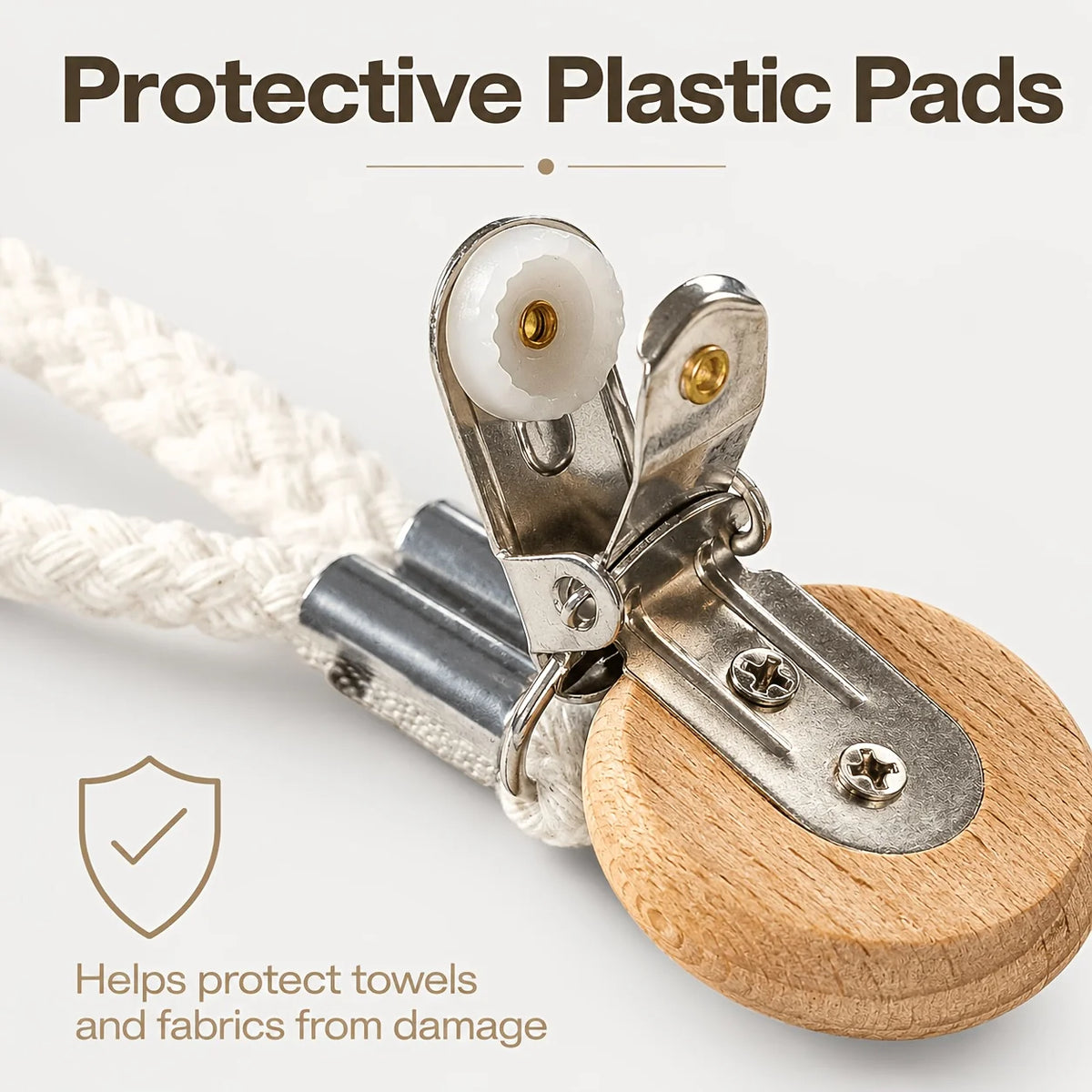 Glenor Towel Clips Set | Cotton Loop, Stainless Steel Hook 3
