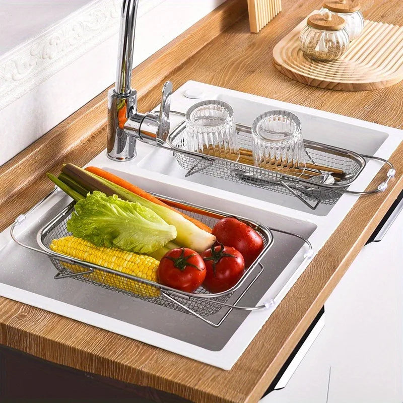 Glenox Over Sink Colander | Stainless Steel, Adjustable Handles for Kitchen Use 1