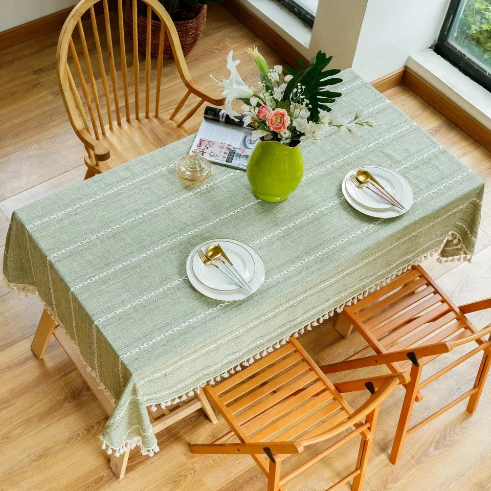 Glenwick Tablecloth | Linen-Inspired, Hemstitched Edges, Rectangle 60x84 Inch 2