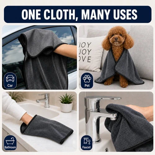 Glimmer Drying Towel Set | Ultra Absorbent Microfiber, Quick Dry, 4 Pieces 7