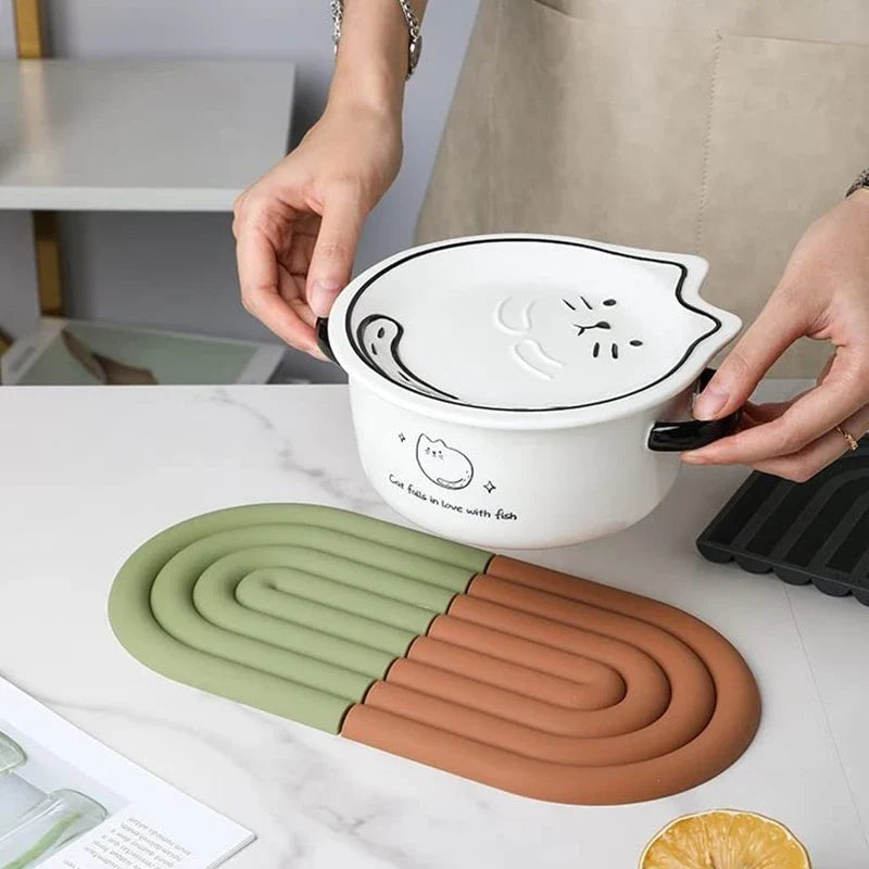 Glimmer Rainbow Trivets | Heat Resistant, Non-Slip Silicone Set of 2 2