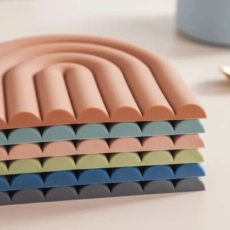 Glimmer Rainbow Trivets | Heat Resistant, Non-Slip Silicone Set of 2 4
