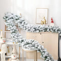 Haven Frosted Garland | Snow Flocked Pine and Cedar 0