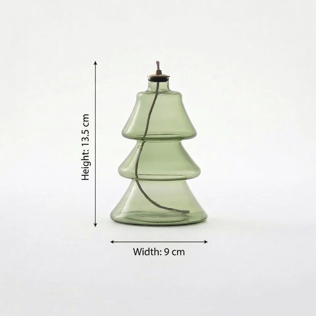 Haven Glass Oil Lamp | Hand-Blown Embossed Vintage Design 8