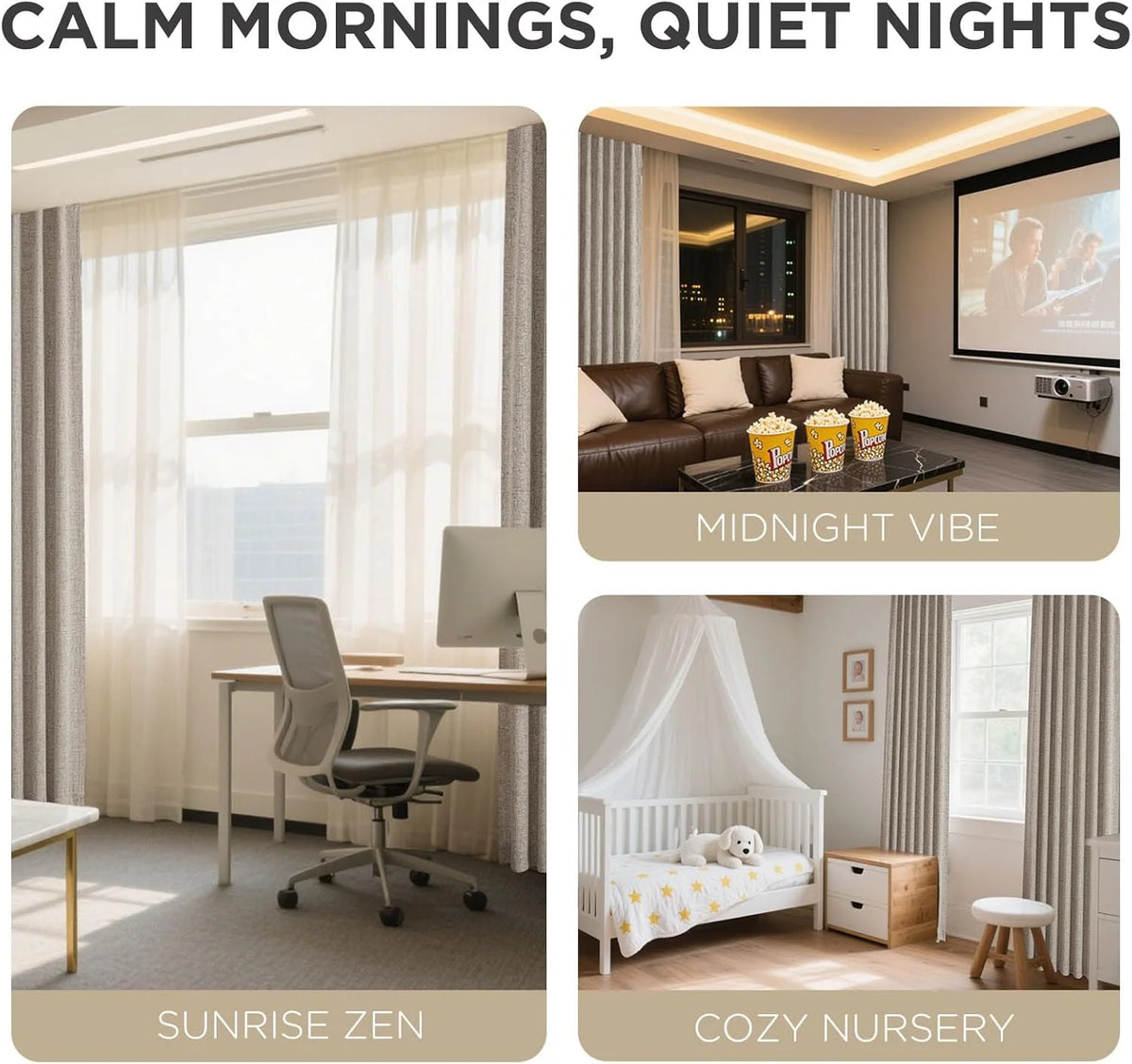 Jovia Blackout Curtains | 100% Light Blocking, Thermal Insulated Faux Linen Panels 7