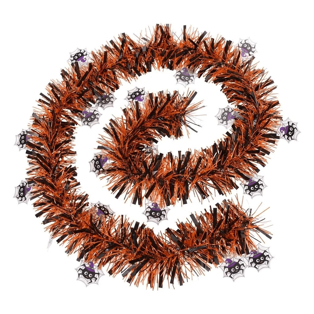 Night Sparks Garland | Halloween Tinsel with Pumpkin, Spider, Bat, or Ghost Motifs 4
