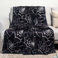 Noctivara Throw Blanket | Gothic Spiderweb Design, Black, 127x152 cm 0